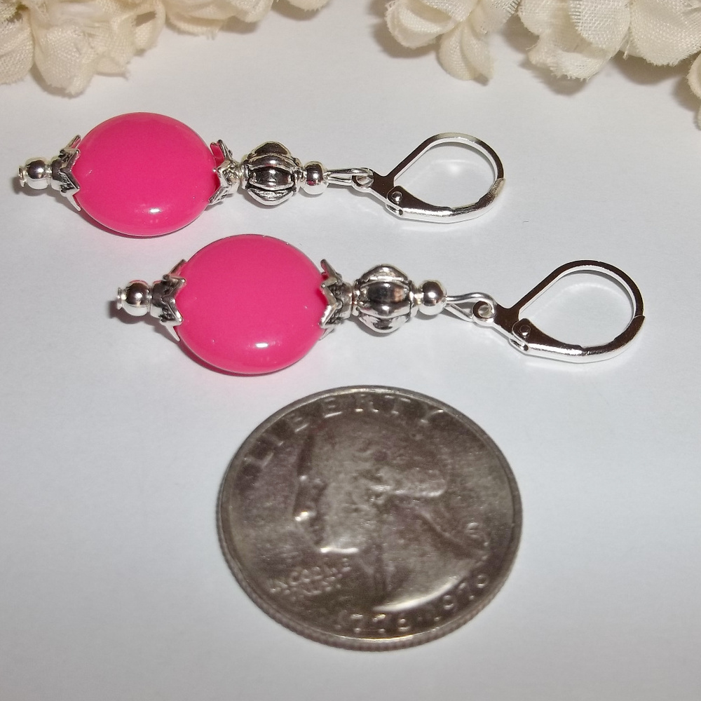Hot Pink Earrings Handmade Colorful Set NWT 5033 - Picture 5 of 10